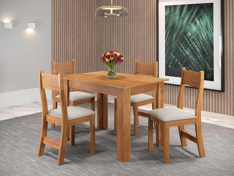 Mesa Perla + 4 Cadeiras Brisa Viero - 1,10m - 4.2/SR 4.1/RF