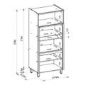 Cozinha Allure 6 peças LINEA BRASIL - 3.4m - 100%MDF   3.2/TRA 3