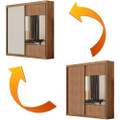 Roupeiro Versatto 2P6G C/1 porta espelhada - Novo Horizonte - 100%MDF - 2,08m - 1.5/TRA 175/RN 2