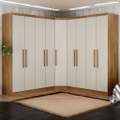 Roupeiro GR Modulado Rizon 001(Dois Módulos 4 Portas + Um Módulo Canto Oblíquo) 100%MDF - Novo Horizonte - 2,44m - 2.5/TD 1