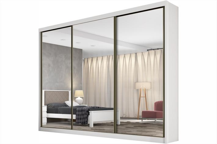 Roupeiro GR Diamond C/3 Espelho 8G Novo Horizonte - 100%MDF - 2,42m - 2.1/RN