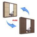 Roupeiro Casal Cristal 3P 6G 100% MDF Portas Flex Larg. 2.42m - D Doro 1.9/RF/PR 1