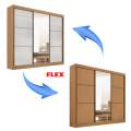 Roupeiro Casal Cristal 3P 6G 100% MDF Portas Flex Larg. 2.42m - D Doro 1.9/RF/PR 7