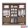 Roupeiro Casal Cristal 3P 6G 100% MDF Portas Flex Larg. 2.42m - D Doro 1.9/RF/PR 4