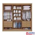 Roupeiro Casal Cristal 3P 6G 100% MDF Portas Flex Larg. 2.42m - D Doro 1.9/RF/PR 8