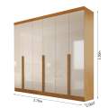 Roupeiro Alvorada 6 Portas - 2.70m - 100%MDF  - Bianchi - 1.42/RF/PR/1.52/TD 2