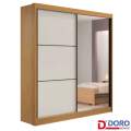 Roupeiro Atenas 2 Portas C/ 1 Espelho 3G internas - 100% MDF   - 1.85m - D Doro - 1.52/RF 2