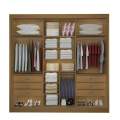 Roupeiro Los Angeles 3P 6G  C/ 1 Espelho Detalhe Ripado Portas Flex 100% MDF Larg. 2.73m - D Doro 2.19/SR 2.1/LD 4