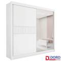 Roupeiro Titanium  2 P 6G C/ 1 Espelho Detalhe Ripado 100% MDF -  2.20m - D Doro -1.9/RF/SR 2