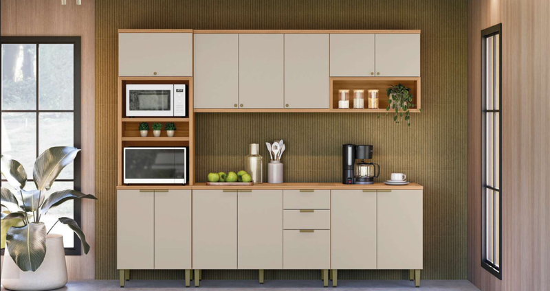 COZINHA SELENE 2,65m - 100%MDF - LINEA BRASIL - 1.7/TRA