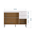 BALCÃO LAVINIA COM TAMPO 3P2G – POQUEMA – 120cm - 2.4/CW 4