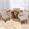 Mesa Classic 160 Cinamomo Laminado com 6 Cadeiras Sophia Mel/Veludo  – CEL MÓVEIS -1.0/TD 5