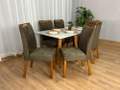 Mesa de Jantar Bali 1.60x0.80 Com 6 Cadeiras Isa - Minas Plac/Ouro decor - 1.60m - 1.5/LD 12