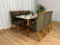 Mesa de Jantar Bali 1.60x0.80 Com 6 Cadeiras Isa - Minas Plac/Ouro decor - 1.60m - 1.5/LD 13