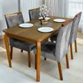 Mesa Alegra 120x78 tampo de madeira sem vidro c/ 4 Cadeiras Yasmim – JCM Movelaria + KM Decor - 9.3/TD 7
