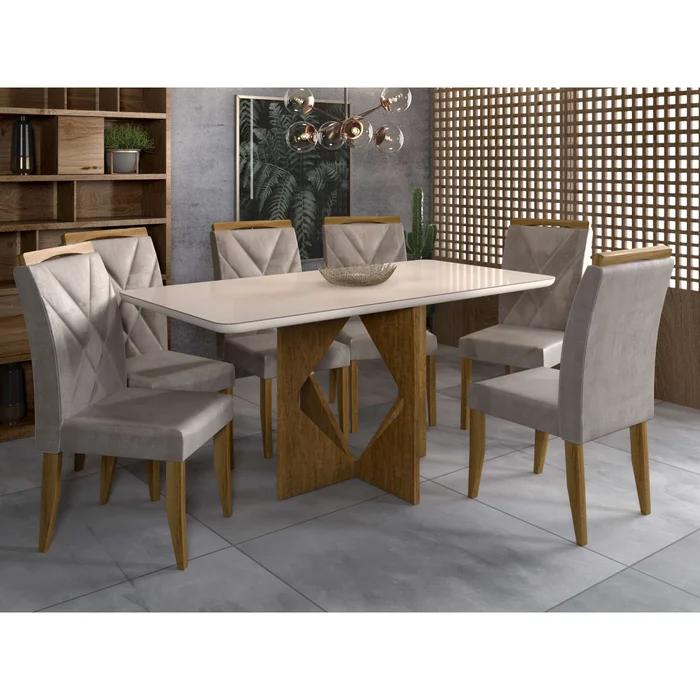 Mesa de Jantar Madri 1,60×0,80 com 6 Cadeiras Califórnia - 1.4/LD