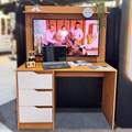 Escrivaninha com Painel Doble Cinamono/Off White - MÓVEIS ALBATROZ - 1.20m - 4.6/TD 1