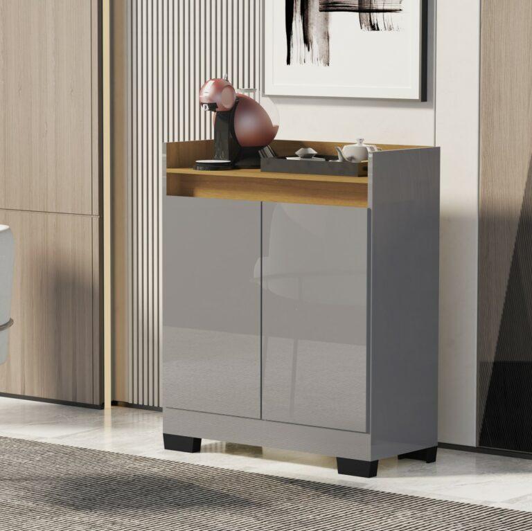 Buffet 2 Portas Real Cinza/Mel - MÓVEIS PRIMUS - 0.58m - 1.8/TD