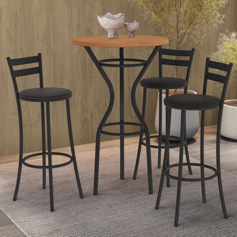 Mesa Bistrô Dublin 0,65x0,65m com 3 Banquetas Jade – Kappesberg – 4.6/TD