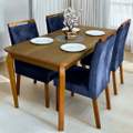Mesa Alegra 120x78 tampo de madeira sem vidro c/ 4 Cadeiras Yasmim – JCM Movelaria + KM Decor - 9.3/TD 5