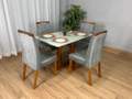 Mesa de Jantar Bali 1.20m com 4 Cadeiras Isa - Minas Plac/Ouro Decor - 1.20m - 1.1/LD 1