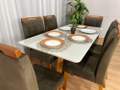 Mesa de Jantar Bali 1.60x0.80 Com 6 Cadeiras Isa - Minas Plac/Ouro decor - 1.60m - 1.5/LD 10