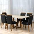 Mesa Atlas Canto Copo 160×80 com 6 Cadeiras Sophia – Art Assentos + WM Decor - 1.6/TD 9
