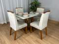 Mesa de Jantar Bali 1.20m com 4 Cadeiras Isa - Minas Plac/Ouro Decor - 1.20m - 1.1/LD 4