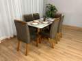 Mesa de Jantar Bali 1.60x0.80 Com 6 Cadeiras Isa - Minas Plac/Ouro decor - 1.60m - 1.5/LD 8