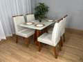 Mesa de Jantar Bali 1.20m com 4 Cadeiras Isa - Minas Plac/Ouro Decor - 1.20m - 1.1/LD 5