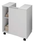 Gabinete/armário  Banheiro Pequin  1 Porta 5 prateleiras -55,3cm + Espelheira Genova -  2.8/FM 9