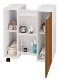 Gabinete/armário  Banheiro Pequin  1 Porta 5 prateleiras -55,3cm + Espelheira Genova -  2.8/FM 7