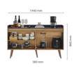 Buffet 04 Portas Retro - Atualle - 1.44m - 2.5/TD/CW 3