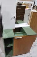 Gabinete/armário  Banheiro Pequin  1 Porta 5 prateleiras -55,3cm + Espelheira Genova -  2.8/FM 12
