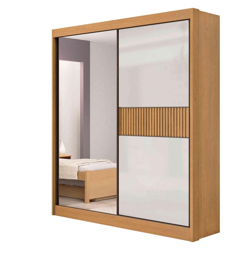 Roupeiro Atenas 2P C/ 1 Espelho 3G internas - 100% MDF - 1.85m - D Doro - 1.8/SR