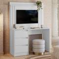 Escrivaninha com Painel Doble Cinamono/Off White - MÓVEIS ALBATROZ - 1.20m - 4.6/TD 3