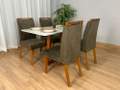 Mesa de Jantar Bali 1.20m com 4 Cadeiras Isa - Minas Plac/Ouro Decor - 1.20m - 1.1/LD 8