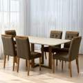 Mesa Atlas Canto Copo 160×80 com 6 Cadeiras Sophia – Art Assentos + WM Decor - 1.6/TD 7