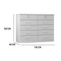 Cômoda Deca 10 Gavetas – NOVO HORIZONTE – 136cm – 5.8/TRA 4