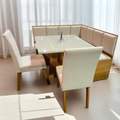 Conjunto Canto Alemão + Mesa Mon/Soberano + 2 Cadeiras Milão - VIERO MÓVEIS - 1.36m - 1.2/TD 1