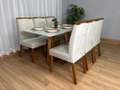 Mesa de Jantar Bali 1.60x0.80 Com 6 Cadeiras Isa - Minas Plac/Ouro decor - 1.60m - 1.5/LD 7