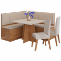 Conjunto Canto Alemão + Mesa Mon/Soberano + 2 Cadeiras Milão - VIERO MÓVEIS - 1.36m - 1.2/TD 5