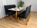 Mesa de Jantar Bali 1.60x0.80 Com 6 Cadeiras Isa - Minas Plac/Ouro decor - 1.60m - 1.5/LD 4