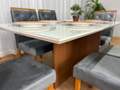 Mesa de Jantar Helo 1.60x0.90 Com 6 Cadeiras Jasmim - Minas Plac/Ouro decor - 1.2/LD 7