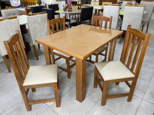 Mesa Eco Laminada 1.10m Com 4 Cadeiras Viena - Avelã - 1.10m - 9.0/LD