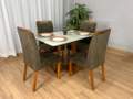 Mesa de Jantar Bali 1.20m com 4 Cadeiras Isa - Minas Plac/Ouro Decor - 1.20m - 1.1/LD 7