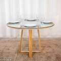 Mesa de Jantar Atlanta Tampo Redondo Vidro Off - 120x120cm - Minas Plac - 9.1/RF 1