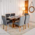 Mesa de Jantar Dubai Tampo Londres + 6Cad Genova - 160x80 - 1.3/RF 1