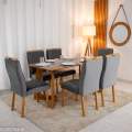 Mesa de Jantar Dubai Tampo Londres + 6Cad Genova - 160x80 - 1.3/RF 2