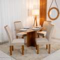 Mesa de Jantar Salina Tampo Londres 120x80 + 4 Cadeiras Parati - Cel Móveis - 1.20m - 6.9/RF 15